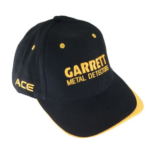 Garrett ACE Black Baseball Cap One Size Fits All with Fastener Strap